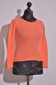 HALLHUBER Damen 100% Kaschmir Pullover Pulli Orange Langarm Größe S