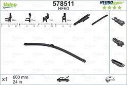 VALEO Wischblatt Scheibenwischer HYDROCONNECT 578511 für MERCEDES AUDI BMW VW 5