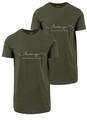 T-Shirt 2er Pack Herren Damen extra Lang Long Tee Shirt Kurzarm Rundhals 