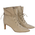 Zimmermann Stiefel Schnürstiefeletten Echtleder beige viktorianisch Gr. UK 6 EU39