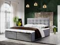 Boxspringbett Schlafzimmerbett KERLON 140x200cm Grau inkl.Bettkasten