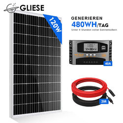 100W 120W 150W 200W 12Volt Solarpanel Kit Photovoltaikmodul PV Solarmodul Ladung