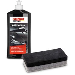 500ml SONAX POLISH WAX COLOR SCHWARZ AUTO POLITUR LACK  + APPLIKATIONSSCHWAMMDie Nr.1* für Autoteile: Top-Preis-Leistungs-Verhältnis