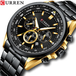 Herren Armbanduhr Chronograph Wasserdicht Kalender Datum Analog Quarz Luxus Uhr