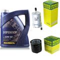 MANN-FILTER Inspektionspaket 5L MANNOL Defender 10W-40 für VW Polo 1.4 16V 1.6