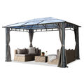 Pavillon 3x4 m Gartenpavillon ALU Gartenzelt mit Hardtop Dach Pergola Gazebo