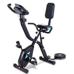 2-in-1 Heimtrainer X-Bike Fahrradtrainer Trimmrad LCD-Display Klappbar bis 120kg