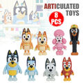 Bluey Family Bingo Dog Dad Mom Action Figures Familie und Freunde Set 8er- pack