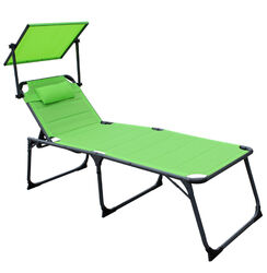 XXL Sonnenliege EXTRA HOCH GEPOLSTERT Dach Strand Relax Liege Gartenliege Alu B
