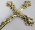 Wandkreuz Kruzifix aus Messing Gold Jesus Korpus Hergott Antik