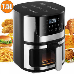 Heißluftfritteuse 7,5L XXL Heissluft Fritteuse LED-Touchscreen Air Fryer 1300W