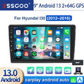 Android 13 Autoradio Carplay Für Hyundai i30 2012-2016 64G GPS Navi DAB KAM WIFI