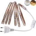 220V 230V LED Strip Streifen dimmbar AN/AUS Lichtleiste Lichtband Licht Schlauch