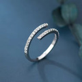 Schlanker Ring mit vielen Zirkonia, Sterling-Silber 925, Größe wählbar