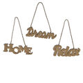 Deko-Hänger 3er Set Schriftzug "Home Dream Relax" aus Holz - Türdeko Türschild