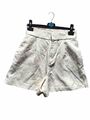 Zara Shorts Creme Leinen Mix Smart High Waist Tailored Taschen Größe M Ex/Zustand