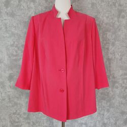 2tlg. Kombi Habell Bluse Top Blazer 48 4XL Elegant Pink Damen Klassisch Jacke 