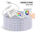 RGB LED Stripe Streifen 230V 5050 SMD Wasserdicht Lichtleiste Lichtband Dimmbar