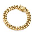 Herren Armband Panzerarmband 750 Gold 18K vergoldet Edelstahl HIP HOP B3319L