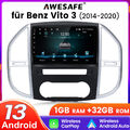 Android 13 Autoradio Navi GPS Carplay BT Für Mercedes Benz Vito 3 W447 2014-2020