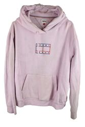 TOMMY HILFIGER JEANS Rosa Hoodie Größe L Damen Pullover Sportbekleidung Retro