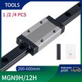 1/2/4PCS MGN12H/9H Linearführung Gleitschiene Linear Rail 200-600mm Mit Block