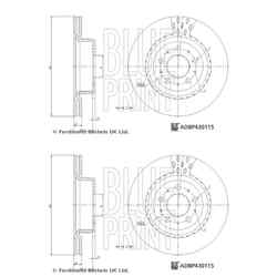 2x BLUE PRINT BREMSSCHEIBEN 320mm INNENBELÜFTET VORNE passend für TESLA MODEL 3