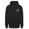 Opel Logo Weißer Schriftzug Unisex Hoodie Herren/Damen Blitz Symbol Gr. S-XXXXL