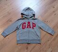 BABY GAP Kapuzen-Sweatshirt-Jacke 4T Gr.104 hellgrau LOGO vorne Kängurutasche RV