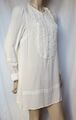 Tunika Bluse 100 % Seide 38 weiß creme ivory vintage Spitze langärmelig Monsoon