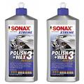 2 x SONAX XTREME Polish+Wax 3 Hybrid NPT 500 ml Wachs Politur Versiegelung