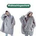 Flauschige Pullover Oversized Decke Hoodie Sweatshirt Kuscheldecke mit Ärmeln XL