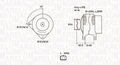 Lichtmaschine mit Freilaufriemenscheibe 063731879010 MAGNETI MARELLI für CITROËN