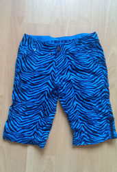 Kurze Hose mit Zebramuster, animal print, XS, Fishbone, blau, Shorts