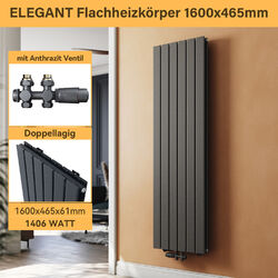 ELEGANT Design Heizkörper Flachheizkörper Paneelheizkörper Doppellagig 1600x465