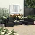  Gartenmöbel 7-tlg. mit Auflagen Poly Rattan Lounge Sitzgruppe Sofa vidaXL