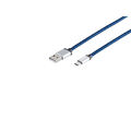 USB-Typ C auf USB A- 0,3m Ladekabel Datenkabel USB-C Verbindungskabel Nylon blau