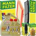 MANN FILTERSET+CASTROL 5W30 MOTORÖL passend für BMW 135 335i 1er 3er E90 AB 2010