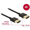 DELOCK Kabel HDMI A Stecker HDMI A Stecker High Speed with Ethernet 3D 4K 2,0 m