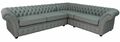 Ecksofa Graue Chesterfield Leder Sofa Couchen Polster Sitz Eck Garnitur Sofas