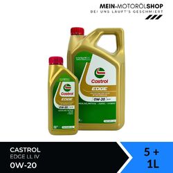 Castrol Edge 0W-20 LL IV BMW Ford MB VW Porsche ACEA C5/C6 5+1 Liter = 6 Liter