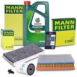 MANN-FILTER INSPEKTIONSPAKET+5L CASTROL MAGNATEC 5W-30 A5 FÜR FORD KA 1.3### AUCH FÜR FAHRZEUGE O H N E STOP-START FUNKTION ###