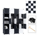 Kleiderschrank DIY Regalsystem 20 Würfel Kunststoff Schrank mit 2 Kleiderstange