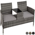 Poly Rattan Gartenmöbel Sitzbank mit Tisch Lounge Bank Sofa Gartenbank