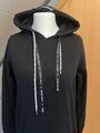 CECIL sportives schwarzes Hoodie-Sweat-Kleid mit Känguru-Taschen Gr. S knielang