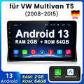 Android 13 Für VW Multivan T5 2008-2015 Autoradio GPS Nav WIFI BT Carplay 2G+64G