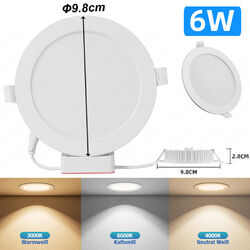 LED Panel Einbaustrahler flach Einbau Leuchte Deckenspot 230V slim 6W-24W Watt 