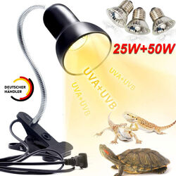 Schildkröten Wärmelampe Reptilien Terrarium Lampe UVA UVB 25+50W Heizlicht DE