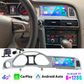 4G 6+128GB Carplay Android 13 Autoradio GPS Für Audi A6 C6 4F MMI 3G 10-2012 Cam