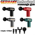 6 Modi Electric Massage Gun Massagepistole Massager Muscle Massagegerät+4 Köpfe